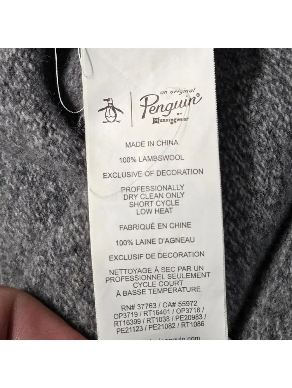 Penguin by Munsingwear Gray & Blue Colorblock Knit Sweater Size L